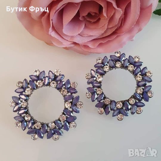Обеци кристали рингс, снимка 1