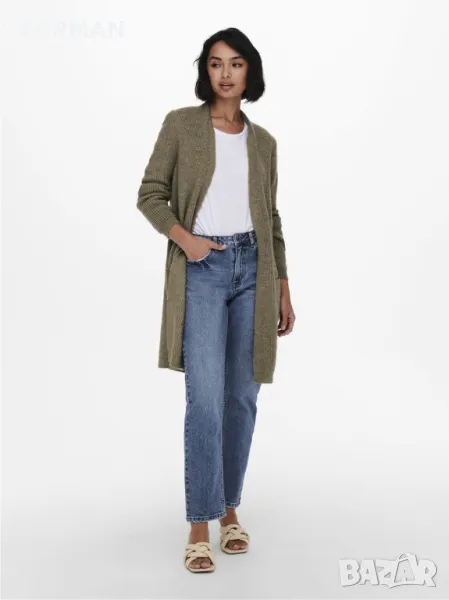 Дълга пухкава бежова жилетка, снимка 1