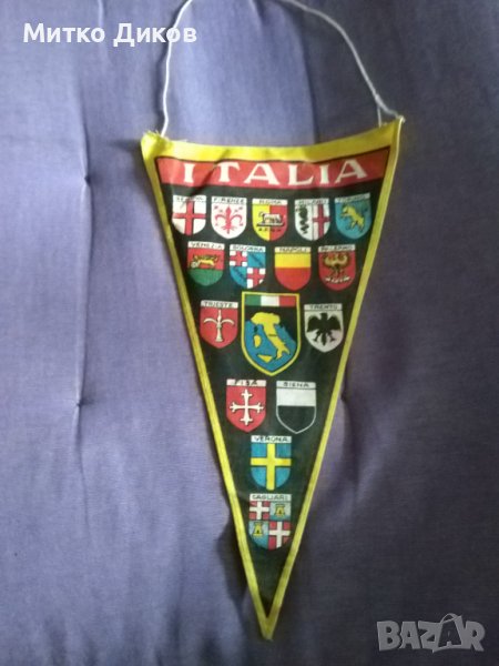 Италия футболно знаме на отборите през сезон 1971-72г винтидж 27х16см, снимка 1