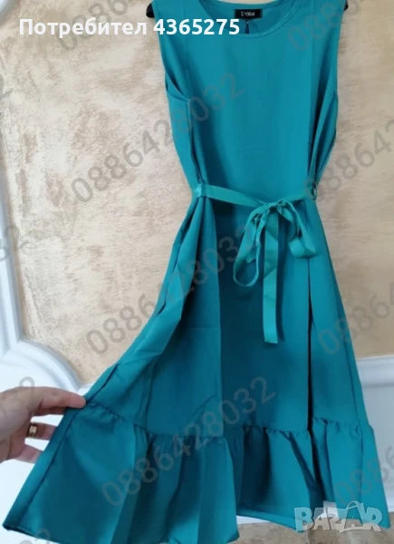 Нов модел прекрасни летни рокли със сатенено коланче 💕 Най-ниска цена 🌸дължина до коляното-100см, снимка 1