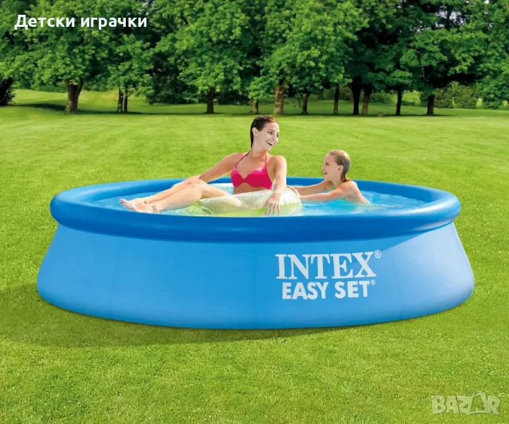 Басейн Easy Set Intex, Надуваем, диаметър 244см, дълбочина 61см, UV устойчив, PVC, син, снимка 1