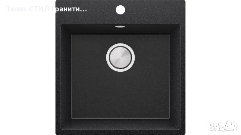 Графит кухненска мивка от гранит Рига 50 XL 480 x 500 мм, снимка 1