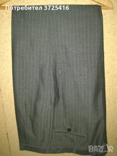 Панталон нов елегантен, тъмнокафеникав със загатнати линии, снимка 1
