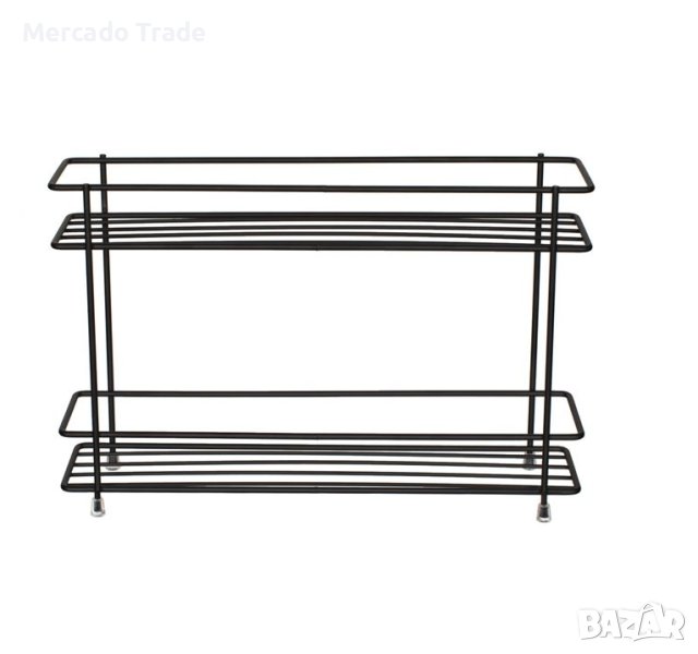 Метален рафт Mercado Trade, За кухня, За съхранение, 2 нива, Черен, снимка 1