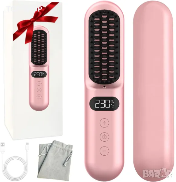 Gabrella  Керамична четка за изправяне на коса за жени, бързо загряваща, регулируема температура, снимка 1