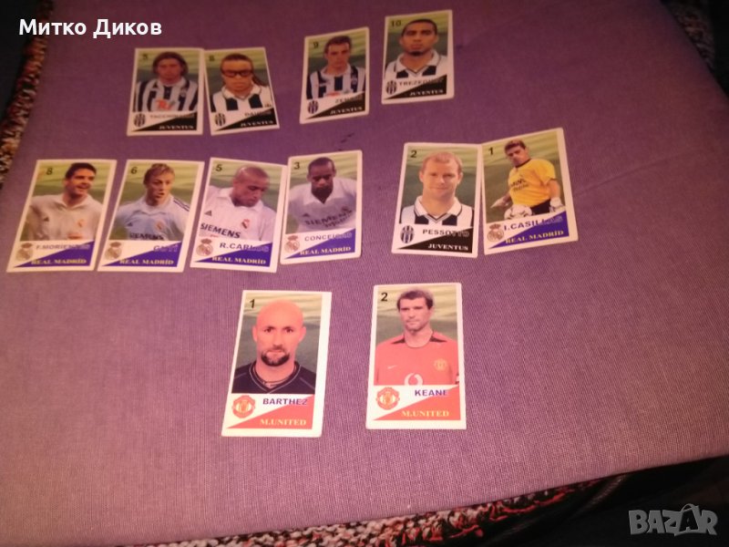 Картички на футболисти Ювентус-Манч Юн.-Реал М. сезон 2002-2003г.-12броя, снимка 1