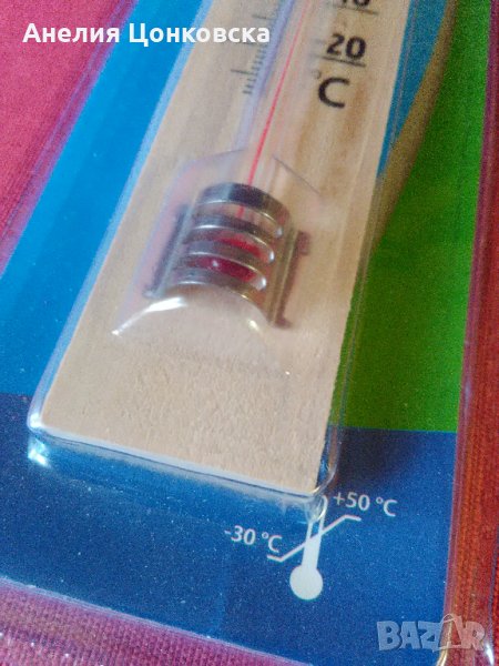 Нов дърв.термометър за закрито и открито , снимка 1