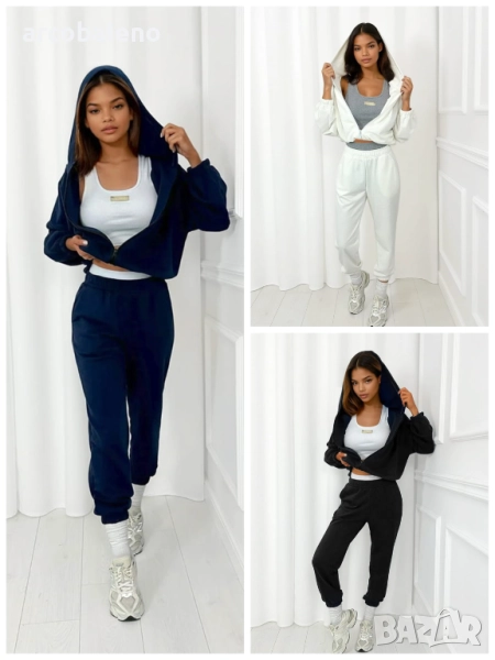 Дамски комплект анцуг Gloria, суитшърт и 7/8 панталон, 3цвята , снимка 1