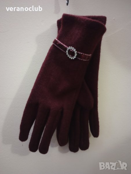 Ръкавици Дамски Бордо Елегантни , снимка 1