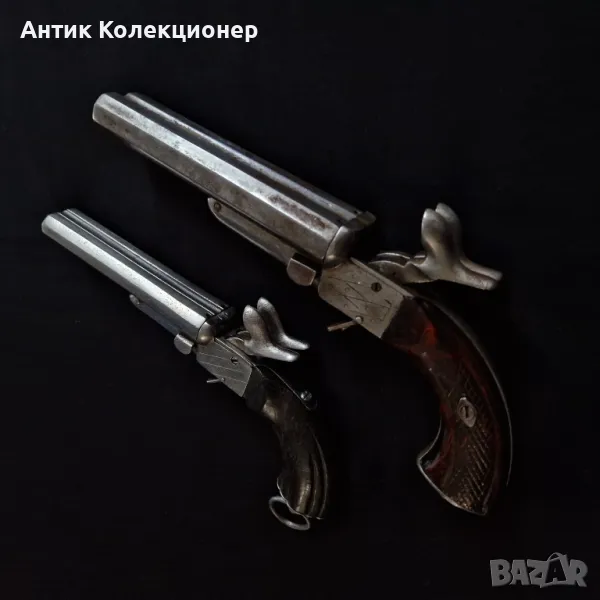 Пистолет двуцевен, Чифт. Франция 1850-1870 гг., снимка 1