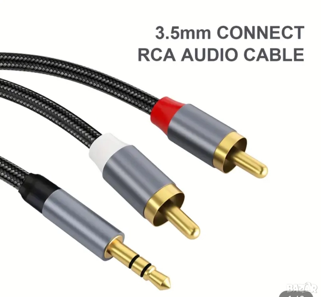 Нов аудио кабел от 3.5мм.към RCA, снимка 1