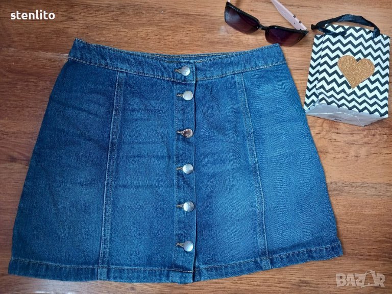 дънкова пола H&M с копчета р-р 38, снимка 1
