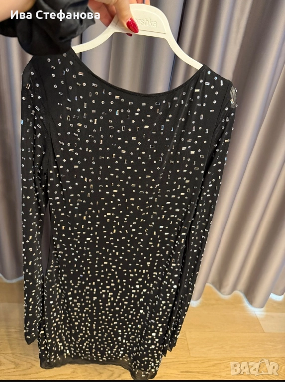 Нова блестяща празнична парти официална коктейлна рокля  с кристали диаманти, снимка 1