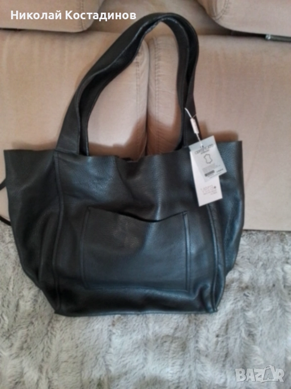 Голяма чанта от естествена кожа - VERA, снимка 1