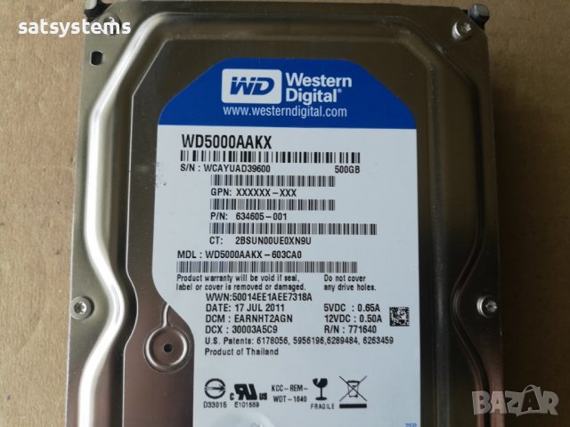 Хард диск Western Digital Caviar Blue  WD5000AAKX 500GB SATA 6.0Gb/s, снимка 3 - Твърди дискове - 37120764