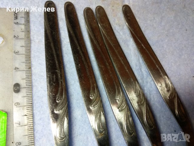 ПЕТ ОРНАМЕНТИРАНИ Стари INOX ДЕСЕРТНИ ВИЛИЦИ от БЛАГОРОДНА НЕРЪЖДАЕМА СТОМАНА ИНОКС МАРКИРАНИ 35298, снимка 10 - Прибори за хранене, готвене и сервиране - 43805381