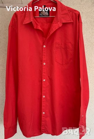 Спортна коралова риза 100% памук, снимка 8 - Ризи - 40818061