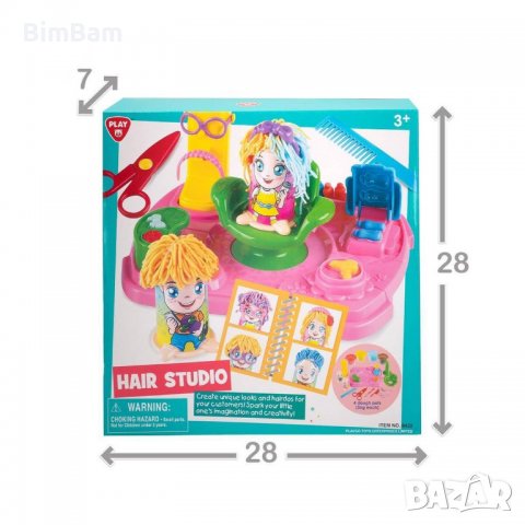 Забавен комплект с пластилин "Фризьорски салон" / Playgo, снимка 4 - Образователни игри - 38222009