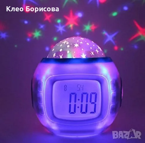 Будилник с прожекционна лампа – магията на звездното небе във вашата стая +музика, снимка 4 - Друга електроника - 49156425