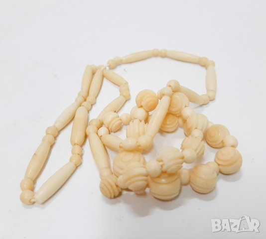 Старинен гердан от слонова кост(12.3), снимка 3 - Колиета, медальони, синджири - 37273847