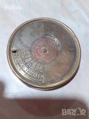 Стар бронзов календар, снимка 3 - Антикварни и старинни предмети - 53347622