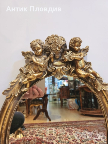 Овално декоративно огледало с ангелчета, снимка 2 - Огледала - 52737705