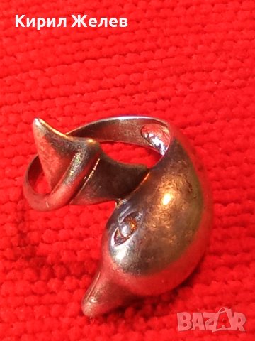 РЪЧНА АВТОРСКА ХУДОЖЕСТВЕНА БИЖУТЕРСКА МАЙСТОРСКА ИЗРАБОТКА МАРКОВО СРЕБРО 925 ПРЪСТЕН ДЕЛФИН 40636, снимка 17 - Пръстени - 42600263