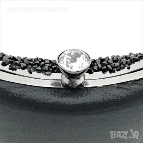 Официална чанта черна с едри камъни и къса дръжка, снимка 3 - Чанти - 48906881