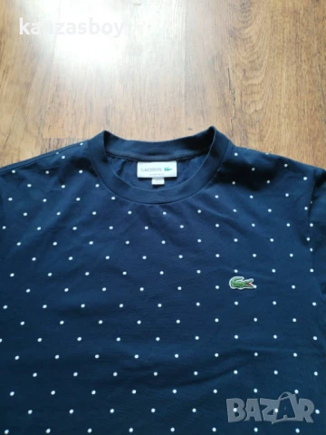lacoste Men's Crewneck Polka Dotted Cotton - страхотна мъжка тениска КАТО НОВА S, снимка 3 - Тениски - 50673655