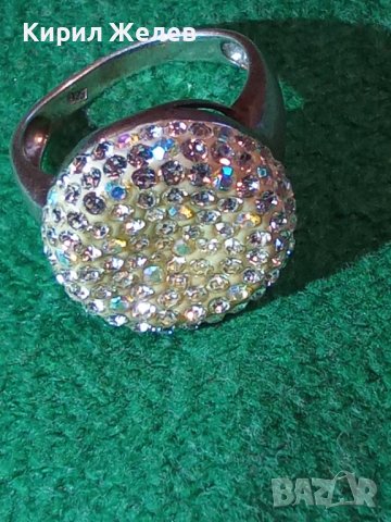 СРЕБЪРЕН ФЕШЪН ПРЪСТЕН с ИНКРУСТИРАНИ КРИСТАЛЧЕТА 19475, снимка 9 - Пръстени - 31575295