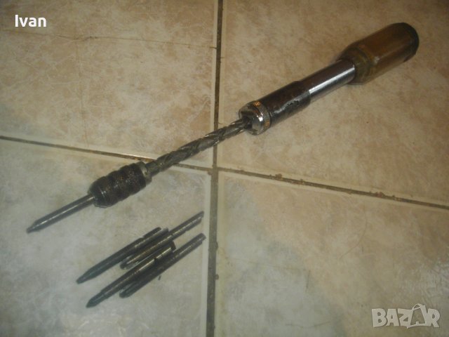 Старо Качество Западногерманска Бутална Реверсивна Автоматична Отвертка 5 Накрайника-SCHRODER-W.Germ, снимка 3 - Отвертки - 43502045