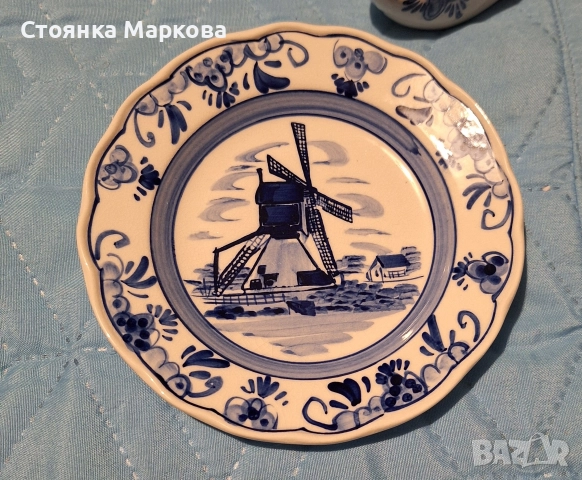 Холандски малки обувчици и чинийка Delft, снимка 2 - Декорация за дома - 52680798