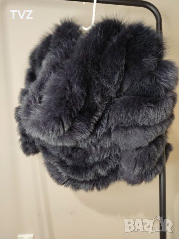 Палто от естествен косъм в тъмно син цвят, снимка 11 - Якета - 38721395