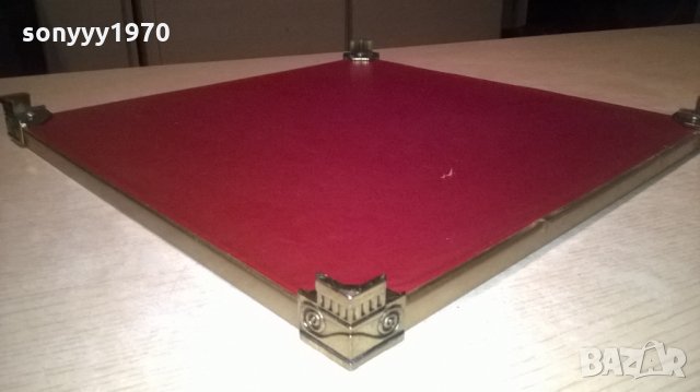 антика-маса за шах-с обков мед/месинг-37х37см-внос англия, снимка 16 - Колекции - 26346861