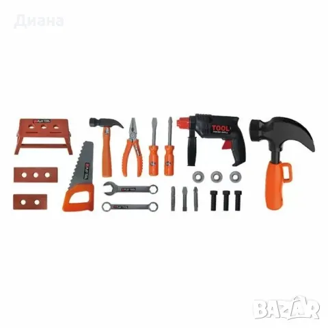 Детски комплект с 21 броя инструменти в кутия с форма на чук, снимка 1