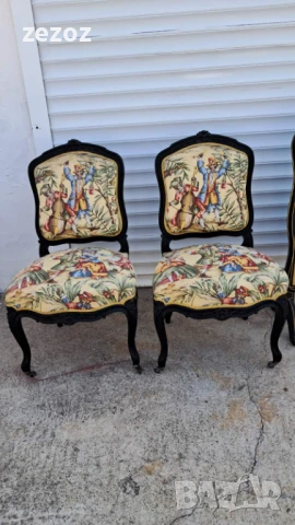 Комплект столове и параван антикварни, снимка 4 - Дивани и мека мебел - 51342355