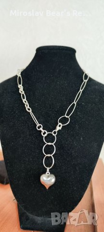 Сребърно колие - сърце 