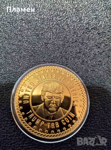 Колекционерска монета на САЩ с Доналд Тръмп и Американското знаме , снимка 3 - Нумизматика и бонистика - 48440788