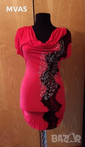 Червена туника/удължена блуза M размер