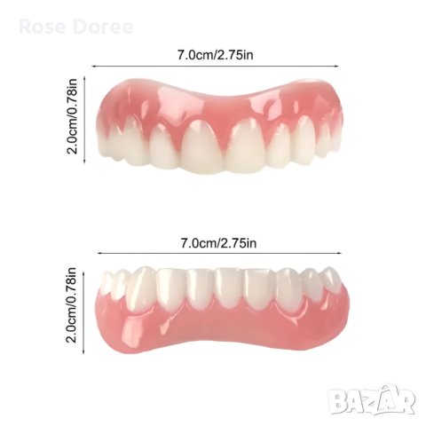 Удобни меки силиконови избелващи протеза горни и долни изкуствени лепящи се фасети зъби , снимка 5 - Други - 43058406