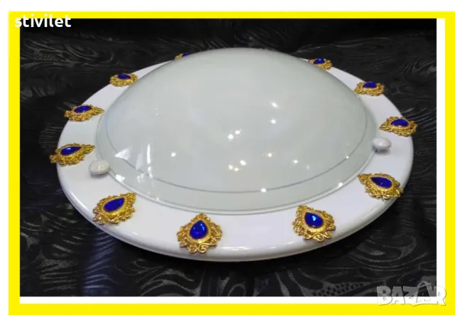 ПЛАФОН СИНЯ КАПКА  - НОВО- 3D ЕФЕКТ., снимка 3 - Лампи за таван - 47360374