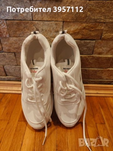 Бели маратонки на платформа , снимка 2 - Маратонки - 52677033