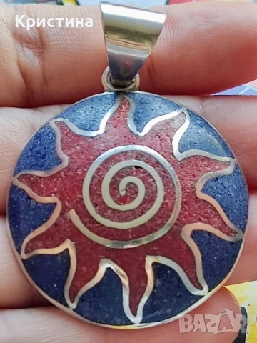 Сребъре комплект с Лапис Лазули и Червен Корал, снимка 3 - Бижутерийни комплекти - 52236705