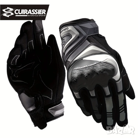 Мото Ръкавици с Протектори - Cuirassier Motorcycle Gloves Докосване на Екрани, Мотоциклетни, Унисекс