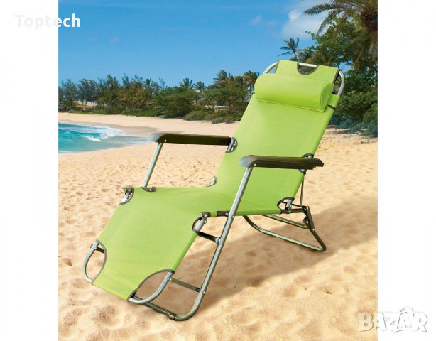 Сгъваем шезлонг/функционален стол за плаж, градина, къмпинг, риболов, снимка 2 - Къмпинг мебели - 33095392
