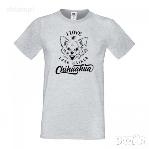 Мъжка тениска I Love My Long Haired Chihuahua Dog,Куче, животно,подарък,изненада, снимка 4 - Тениски - 36935325