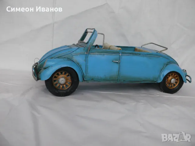 Интересна стара голяма метална кола костенурка кабрио #1772, снимка 3 - Антикварни и старинни предмети - 48104750