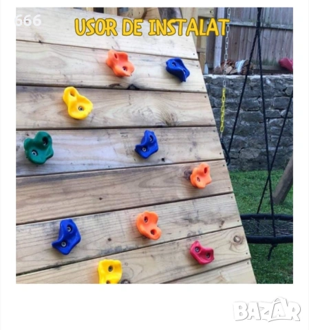 Комплект от 10 цветни камъка за катерене за деца, идеален за създаване на стена за катерене , снимка 4 - Други - 53213213