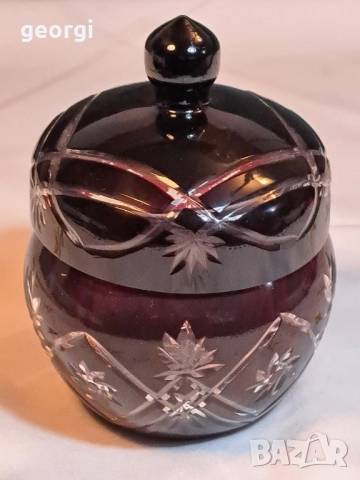 кристална захарница Bohemia рубинен кристал 29/3