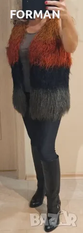 СТРАХОТЕН рошав елек в преливащи цветове, снимка 2 - Елеци - 48430791